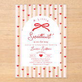 Little Sweetheart Bow Valentines Baby Shower Acryleinladungen (Vorderseite)