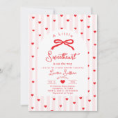 Little Sweetheart Bow Valentines Baby Shower Einladung (Vorderseite)