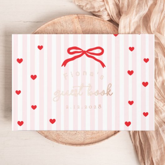 Little Sweetheart Bow Valentines Baby Shower Gästebuch