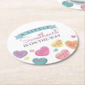 Little Sweetheart Candy Baby Dusche Runder Pappuntersetzer (Angewinkelt)