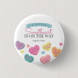 Little Sweetheart Candy Baby Shower Button