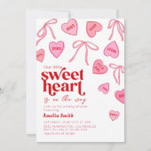 Little Sweetheart Candy Hearts Baby shower Einladung (Vorderseite)