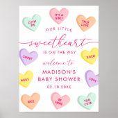 Little Sweetheart Candy Hearts Baby Shower Welcome Poster (Vorne)