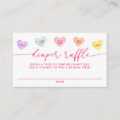 Little Sweetheart Candy Hearts Diaper Raffle Begleitkarte (Vorderseite)