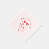 Little Sweetheart Coquette Bow 1st Birthday Serviette (Ecke)