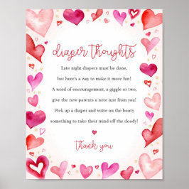 Little Sweetheart Diaper Raffle Sign Poster