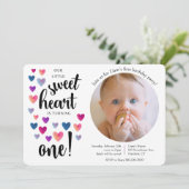 Little Sweetheart Einladung zum ersten Geburtstag (Stehend Vorderseite)