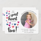 Little Sweetheart - Einladung zum zweiten Geburtst (Vorne/Hinten)
