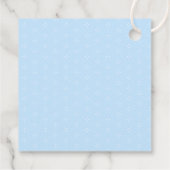 Little Sweetheart Elegant Blue Bow Baby Shower Geschenkanhänger (Rückseite)