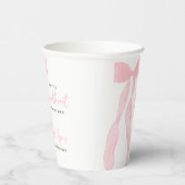 Little Sweetheart Elegant Pink Bow Baby Shower Pappbecher (Rechts)