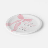 Little Sweetheart Elegant Pink Bow Baby Shower Pappteller (Schrägansicht)