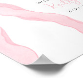 Little Sweetheart Elegant Pink Bow Baby Shower Poster (Ecke)