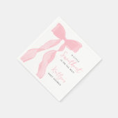 Little Sweetheart Elegant Pink Bow Baby Shower Serviette (Ecke)