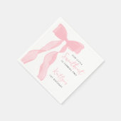 Little Sweetheart Elegant Pink Bow Birthday Party Serviette (Ecke)