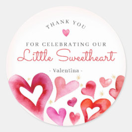 Little Sweetheart Februar Gastgeschenk Runder Aufkleber