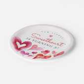 Little Sweetheart Februar Party Pappteller (Schrägansicht)