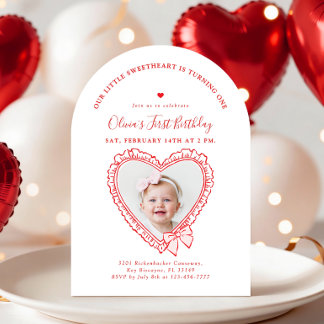 Little Sweetheart First Birthday Invitation Einladung