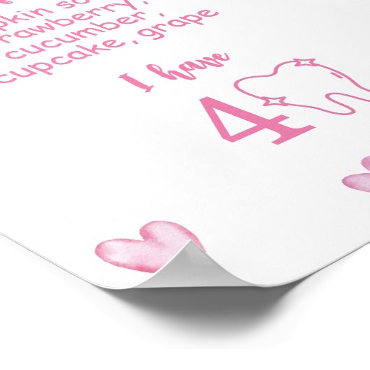 Little Sweetheart First Birthday Milestone Zeichen Poster (Ecke)