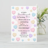 Little Sweetheart First Birthday Party Invitation Einladung (Stehend Vorderseite)