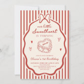 Little Sweetheart First Birthday Valentine's Day Einladung (Vorderseite)