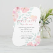 Little Sweetheart Floral Virtual Baby Dusche Einladung (Stehend Vorderseite)