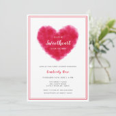 Little Sweetheart Frame Valentines Baby Dusche Einladung (Stehend Vorderseite)