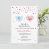 Little Sweetheart Gender Reveal Invite, Valentine Einladung (Stehend Vorderseite)