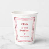 Little Sweetheart Girl 1. Geburtstag Party Pappbecher (Rückseite)