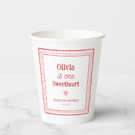Little Sweetheart Girl 1. Geburtstag Party Pappbecher