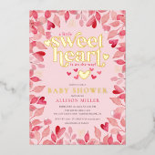 Little Sweetheart Girl Baby Dusche Folieneinladung (Vorderseite)