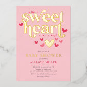 Little Sweetheart Girl Baby Dusche Folieneinladung (Vorderseite)