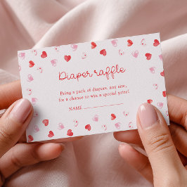 Little Sweetheart Girl Baby Shower Diaper Raffle Begleitkarte