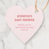 Little Sweetheart Girl Baby Shower Herz Geschenkanhänger (Rückseite)