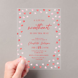 Little Sweetheart Girl Baby Shower Invitation Acryleinladungen
