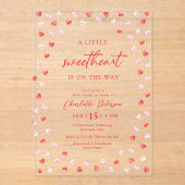Little Sweetheart Girl Baby Shower Invitation Acryleinladungen (Vorderseite)