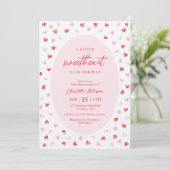 Little Sweetheart Girl Baby Shower Invitation Einladung (Stehend Vorderseite)