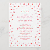 Little Sweetheart Girl Baby Shower Invitation Einladung (Vorderseite)