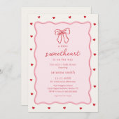 Little Sweetheart Girl Baby Shower Invitation Einladung (Vorne/Hinten)