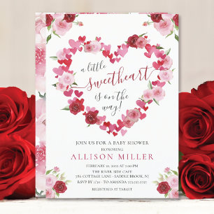 Little Sweetheart Girls Baby Shower Einladung