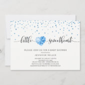 Little Sweetheart Heart Boys Baby Shower Einladung (Vorderseite)