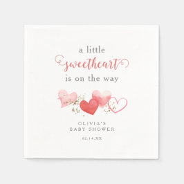 Little Sweetheart Hearts Girl Baby Dusche Serviette