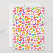 Little Sweetheart Hearts Girls Baby Dusche Invita Einladung (Rückseite)