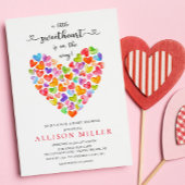 Little Sweetheart Hearts Girls Baby Dusche Invita Einladung