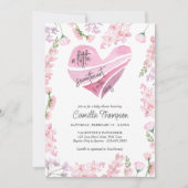 Little Sweetheart Herz und Blume Babydusche Einladung (Vorderseite)