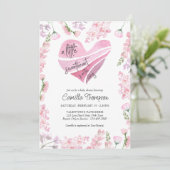Little Sweetheart Herz und Blume Babydusche Einladung (Stehend Vorderseite)