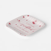 Little Sweetheart Is On The Way Girl Baby Shower  Pappteller (Gewinkelt)