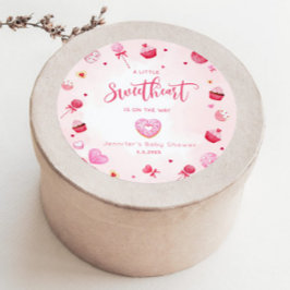 Little Sweetheart ist auf dem Weg Babydusche Runder Aufkleber