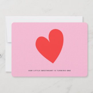 Little Sweetheart Minimalistisch Girl 1. Geburtsta Einladung