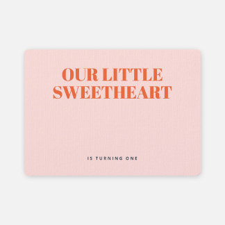 Little Sweetheart Minimalistisch Girl Erstgeburt Einladung