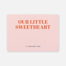 Little Sweetheart Minimalistisch Girl Erstgeburt Einladung